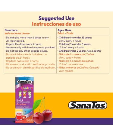 Children s Cough Syrup and Chest Congestion Support 4Fl Oz - Wellness Formula Dextromethorphan and Guaifenesin - Non Drowsy Alcohol Free Kids Mucus Relief and Cough Suppressant Cherry Childs 4 Fl Oz - Buy Online on GoSupps.com