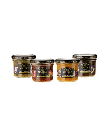 Maille Specialties to spread, 4 gourmet spreads, Ideal for aperitif, original and original flavors (set of 4x95g)