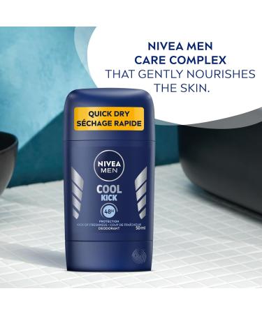 NIVEA Men Cool Kick Deodorant Stick | Men s Deodorant | 48H Deodorant for Odor and Sweat Protection | Suitable for all skin types | Dermatologically Tested 50 mL Stick Cool-Kick - Buy Online on GoSupps.com