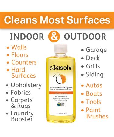 Citra Solv Valencia Orange Concentrated Cleaner & Degreaser - Natural Non-Toxic Biodegradable - 32 Fl Oz - Made in USA - Eco-Friendly International Shipping - Buy Online on GoSupps.com