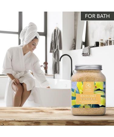 Buy 100% Natural Bath Sea Salt Vanilla 46 Oz - Relaxing Aromatherapy Bath Salts with Cinnamon Essential Oil for Beauty & Good Sleep - Buy Online on GoSupps.com