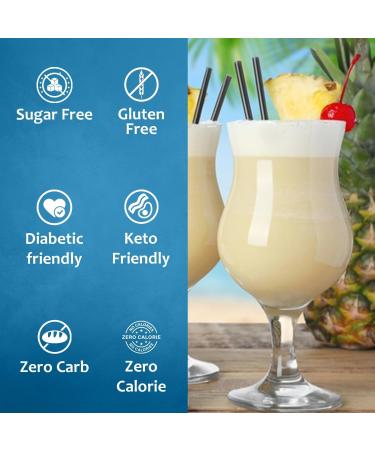 Syruvia Sugar-Free Pina Colada Syrup - 0 Calorie - Premium Flavoring Syrup for Tea Italian Sodas Beverages Desserts Ice Cream Cocktails & Mocktails - Kosher Gluten Free - 25.4 fl oz. - Buy Online on GoSupps.com