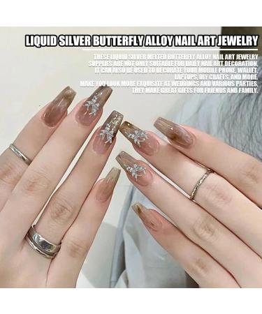 20 Pcs Alloy Butterfly Nail Decorations - 3D Luxury Silver Nail Art Charms for Women & Girls - Perfect Nail Design Accessories - Buy Online on GoSupps.com