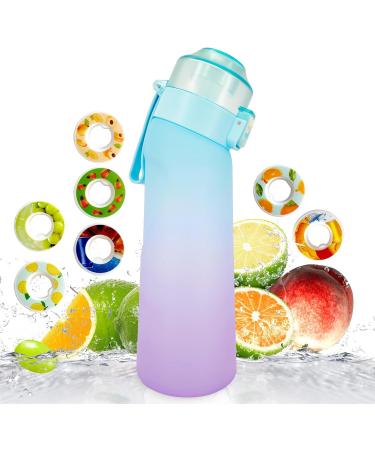 Air Water Bottle with 7 Flavour Pods 650ml Sports Water Bottle with 0 Calorie 0 Sugar Fruit Flavour Pods (Purple)