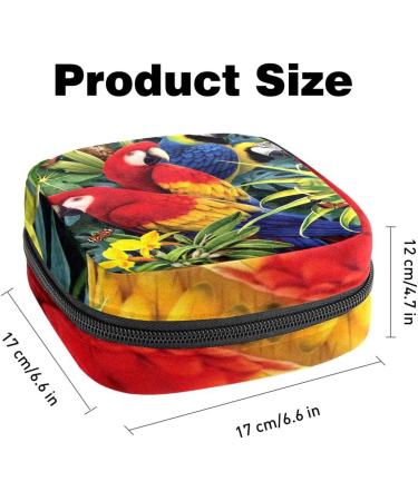 Parrots in the Jungle Women's Bandages Storage Bag | Period Pocket for Teens & Women | Menstrual Cup & Breastfeeding Pad Holder - Buy Online on GoSupps.com