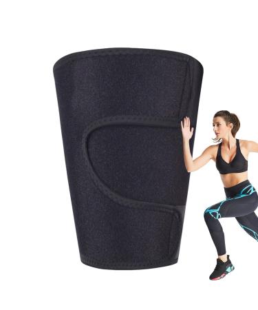 Thigh Compression Brace - Adjustable Hamstring Compression | Football Thigh Support Brace Adjustable Thigh Recovery Brace Leg Support Sleeve Perfect for Football Basketball Cycling Black