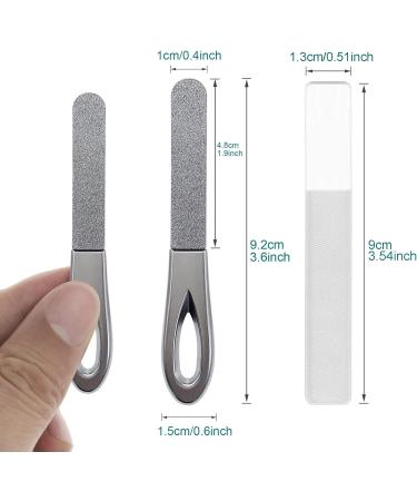 VOGARB 3pcs Glass Nail File and 2pcs Metal Nail Files Set for Natural Nails 3.6'' Pocket Size Manicure Pedicure Grooming for Finger & Toe Nail Care Salon Home Travel (5pcs Set) - Buy Online on GoSupps.com