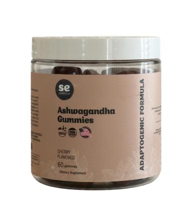 Ashwagandha Gummies with Vitamin D Clean Natural Vegan Non GMO Stress Sleep & Mood Support Daily Adaptogen Chewables 60 Gummies Made in USA