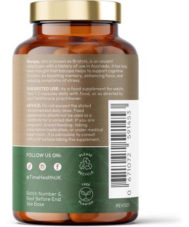 Bacopa Monnieri 50% Bacosides High Strength - 120 Capsules - Zero Additives - Pullulan Encapsulation - Buy Online on GoSupps.com