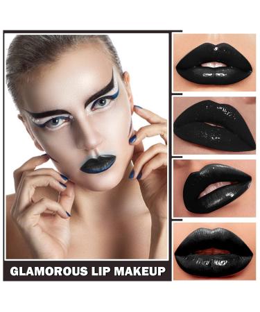 Black Lipstick & Lip Liner Set - Long Lasting Waterproof Matte Gloss for Halloween Christmas & Cosplay | Perfect for Goth Makeup - Buy Online on GoSupps.com