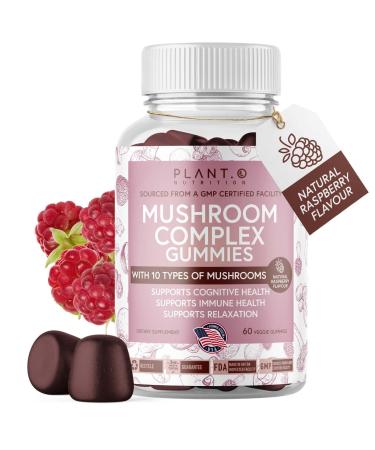 Mushroom Gummies Premium Supplement 10 Mushroom Complex Extract Delicious & Fast Acting Lion s Mane Reishi Shiitake Nootropic Brain Support Immune Support Mood & Relaxation 60 Chews