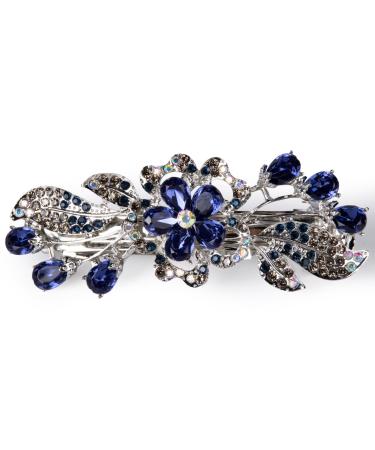 Dalababa hair clips with rhinestones for women flower hair clips jewelry crystal hair jewelry for bride wedding girl party gift (blue) style 2