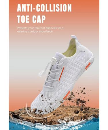 WateLves Water Shoes | Beach Swim Shoes | Quick-Dry Aqua Socks for Surfing Diving | Fishscale/White | Size 8 Women/6.5 Men - Buy Online on GoSupps.com