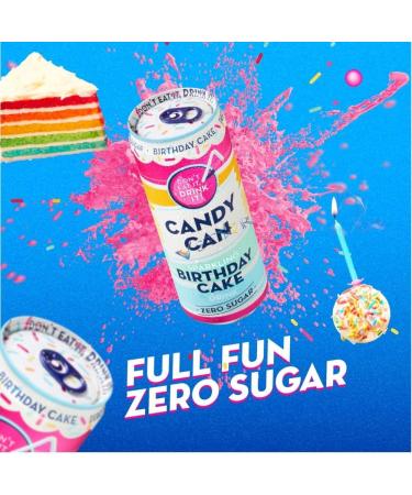 Birthday Cake Bubblegum Cotton Candy Marshmallow Flavour Rocket Ice Lolly Sour Apple Flavours Sugar Free Candy Can Drink - 330ml |Pick your Favourite Flavour & Number of Cans - Buy Online on GoSupps.com