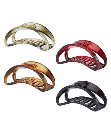 4 Pack Large Clear Transparent Black Brown Red Butterfly Octopus Arcylic Resin Plastic Hair Claw Clips Crab Jaw Barrettes Grips Clamps Clasp Pins Decorative Bangs Buns Twist Hair Accessories for Women - Buy Online on GoSupps.com
