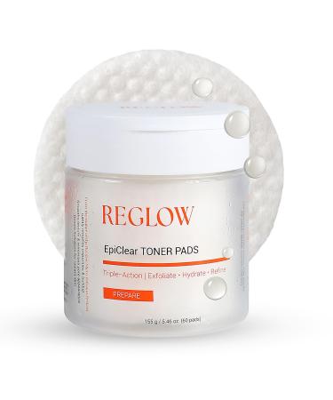 ReGlow EpiClear Toner Pads Exfoliating Facial Pads with PHA AHA BHA & Niacinamide Pore Refining Hydrating & Resurfacing Daily Peel Clinic-Inspired Skincare for Smooth Texture