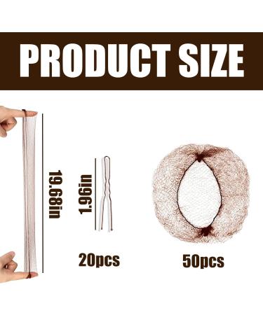 70 PCS Brown Invisible Hair Bun Net Hair Nets for Buns Hair Nets for Women Ballet Hair Net Ballet Bun Nets Invisible Hair Nets and U Shaped Hair Pins Set for Girls Dancers Women (Brown) - Buy Online on GoSupps.com