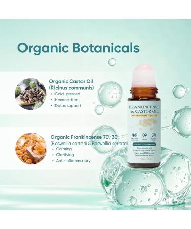 Frankincense and Castor Oil Rose Quartz Roller Organic Cold-Pressed Castor Oil Roll-On with Removable Rose Quartz | Firms Smooths Skin Brightens Eyes Reduces Scars Stretch Marks 1.7FLOZ 1pcs 1 Ounce (Pack of 1) - Buy Online on GoSupps.com