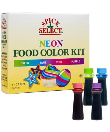 Spice Select Neon Food Colors Blue Green Pink Purple 1.2 Oz
