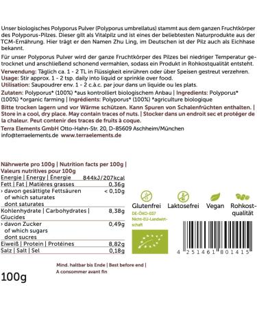 Terra Elements Organic Polyporus Powder 100g I 100% Pure I Vegan I Raw Quality - Buy Online on GoSupps.com