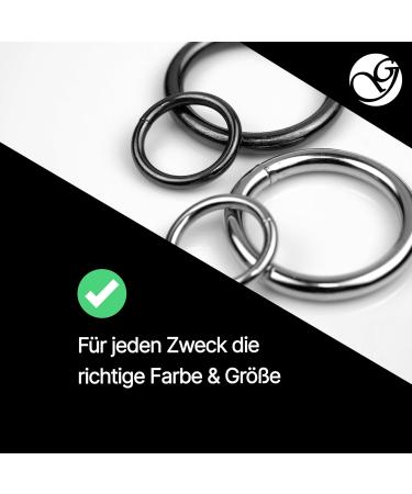 Steel O-Ring Set for DIY Dog Leashes - 10 Non-Rusting Black 25mm Rings | Ideal with Paracord 550 - Buy Online on GoSupps.com
