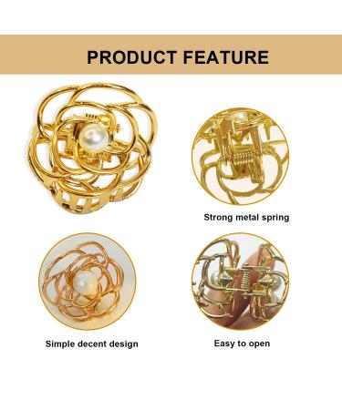 Medium Flower Hair Claw Clips 4-Pack for Women & Girls - Non-slip Metal Jaw Clamps for Thin/Thick Hair - Mother's Day Gift - 4 Colors - Buy Online on GoSupps.com