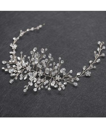 Denifery Crystal Bridal Headband - Wedding Hair Piece & Accessories (Silver) - Buy Online on GoSupps.com