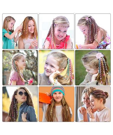Manuqia Colorful Braided Rubber Hair Twister Clips - 12 PCS | Hair Styling Accessories for Girls & Women | Elastic Hair Rope | Cute Hairband for Kids - Buy Online on GoSupps.com