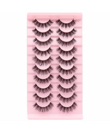 Losha DD Curl Russian Strip Lashes 10 Pairs Pack - Wispy False Eyelashes for Lash Extension Look (D03) - Buy Online on GoSupps.com