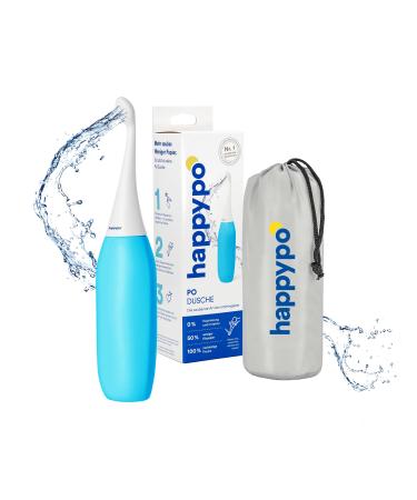 The Original HAPPYPO Butt Shower (Color: Light Blue) l Portable Bidet with Travel Bag l Known from German Shark Tank l The Easy-Bidet 2.0 Replaces Wet Wipes l Portable Bidet for Travel