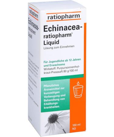 Echinacea-ratiopharm Liquid Herbal Immune Stimulant - 100ml | Boost Immunity Naturally - International Shipping - Buy Online on GoSupps.com