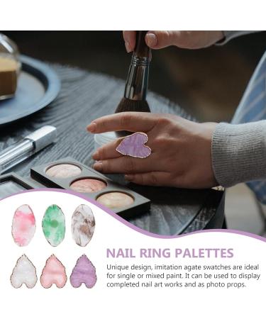 Palette de 6 Bagues Manucure pour Nail Art Plateau M langeur pour Vernis Ongles Format Mini Portable Adapt pour Proth sistes Ongulaires et Amateurs de Manucure - Buy Online on GoSupps.com