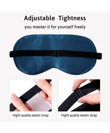 ATreebag 2 Packs Silk Sleep Mask | Mulberry Silk Eye Mask for Men and Women | Adjustable Strap | Blackout Eye Cover for Sleeping, Travel, and Nap - Peacock Blue & Pink - Buy Online on GoSupps.com