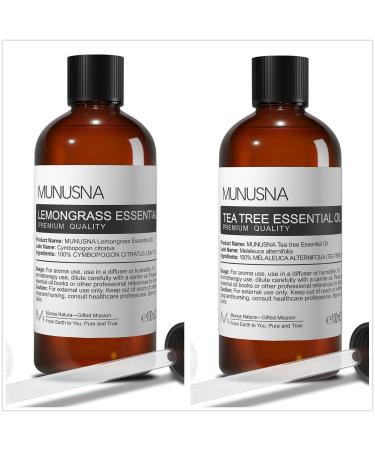 Lemongrass Essential Oil and Tea Tree Essential Oil for Aromatherapy Diffusers Candle Soap Making