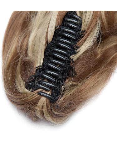 Claw Clip in Ponytail Hair Extension Synthetic Hair Extensions Hairpiece One Piece Long Pony Tails 12inch Curly - Light Brown & Ash Blonde - Buy Online on GoSupps.com
