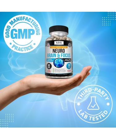 Kaya Naturals - Neuro Brain for Memory & Focus - Nootropic Energy Capsule - Nootropic Brain Support Supplement - Focus & Concentration & Learning Accuracy - Cognitive Function - 60 Count 60 Count (Pack of 1) - Buy Online on GoSupps.com