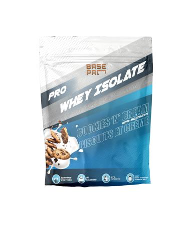 Pro Whey Isolate - Cookies 'N' Cream | Base Pro Nutrition | Whey Isolate Protein Powder 27 Grams of Protein Per Scoop 14 Servings Per Pouch | 1LB Cookies & Cream 454 g (Pack of 1)