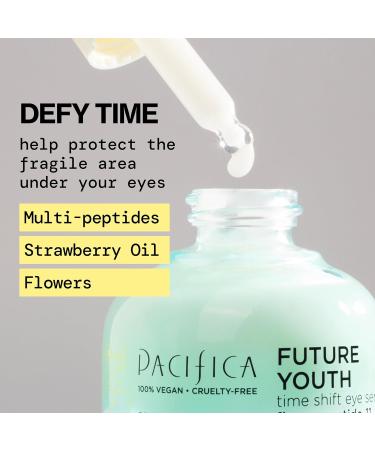 Pacifica Future Youth Time Shift Eye Serum Peptide Eye Serum for Fine Lines & Dark Circles Lifting & Firming Under Eye Treatment w/Flora + Peptide-11 Unscented Hydrating Gel for All Skin Types - Buy Online on GoSupps.com