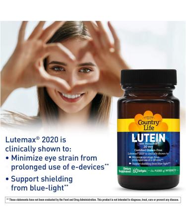 Country Life Lutein & Zeaxanthin 20mg - 60 Softgels for Eye Health | Buy Now! - Buy Online on GoSupps.com