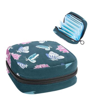 Women's bonds Storage pockets Stillpad holder pink flower butterfly portable period kit pocket feminine product bag for women girls color2