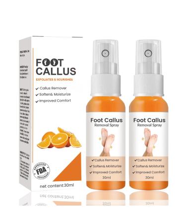 Foot Callus Removal Spray Foot Peel Spray Instant Foot Peeling Spray Orange Oil Hydrating Nourish Peel-Off Spray for Cracked Rough Heels Calluses & Dry Toe Skin Nourish Feet Skin(2PCS) Foot Callus Removal Spray 2PCS