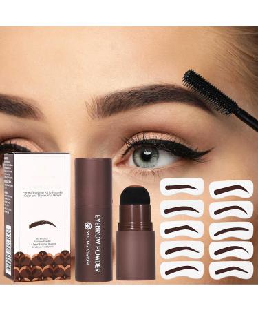 Shop MFJS Light Brown Eyebrow Stamp Set | Long-Lasting Fine Texture | Natural Eyebrows Sweat-Resistant Sponge Head | International Shipping - Buy Online on GoSupps.com