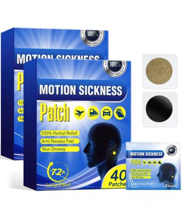 Motion Sickness Patches Sea Sickness Patches Behind Ear for Cruise/Plane/Train/Bus Relief of Nausea and Dizziness for Adults and Kids Fast Acting and No Side Effects Long Effect (80 Patches)