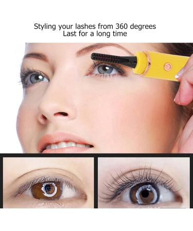 Rechargeable Heated Eyelash Curler - Electric Lash Curler with Separator & 4 Heating Modes for Perfect Lashes - Yellow - Buy Online on GoSupps.com