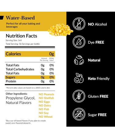 Dolce Foglia Natural Sweet Corn Extract Soluble Multipurpose Flavoring Ideal for Baked Goods - 2 Oz - Buy Online on GoSupps.com