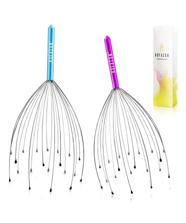 HOFASON 2 PCS Head Massager Scalp Scratcher with 20 Fingers, Head Scratcher Tingler Massage Scalp Stress Relax, Scalp Massager Hair Growth and Body Deep Relaxation (Random Colors)