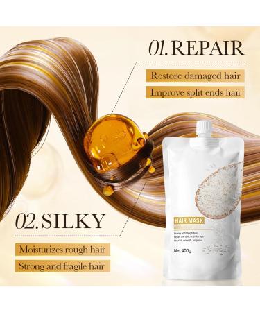 400G Masque Capillaire Masque Capillaire R parateur et Hydratant pour cheveux tr s secs et ab m s R parer Les Cheveux Secs Soigne et Hydrate Intens ment Conditionneur Base de Riz conditioner1 - Buy Online on GoSupps.com