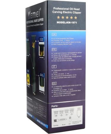 KEMEI Men's Professional Electric Hair Clipper - Rechargeable Plug-In Portable Black Hair Trimmer for Precision Grooming - Buy Online on GoSupps.com