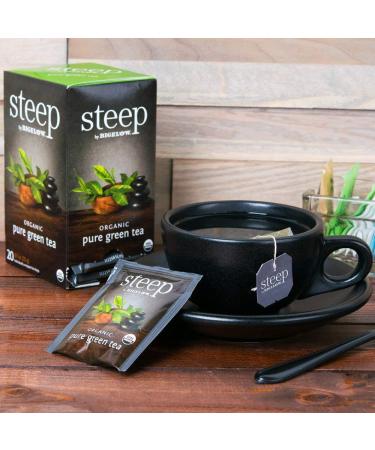 steep by Bigelow Organic Pure Green Tea Bags 20 Count Box (Pack of 6) Caffeinated Green Tea 120 Tea Bags Total - Buy Online on GoSupps.com