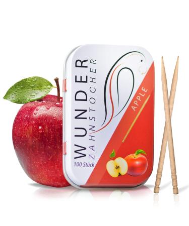 Wonder Toothpick - Flavoured toothpicks - Chewing Gum Plastic-Free - Stop Nail Biting - Fresh Breath with Flavoured toothpicks - Teeth Cleaning to go - Sugar-Free Vegan APPLE - APFEL